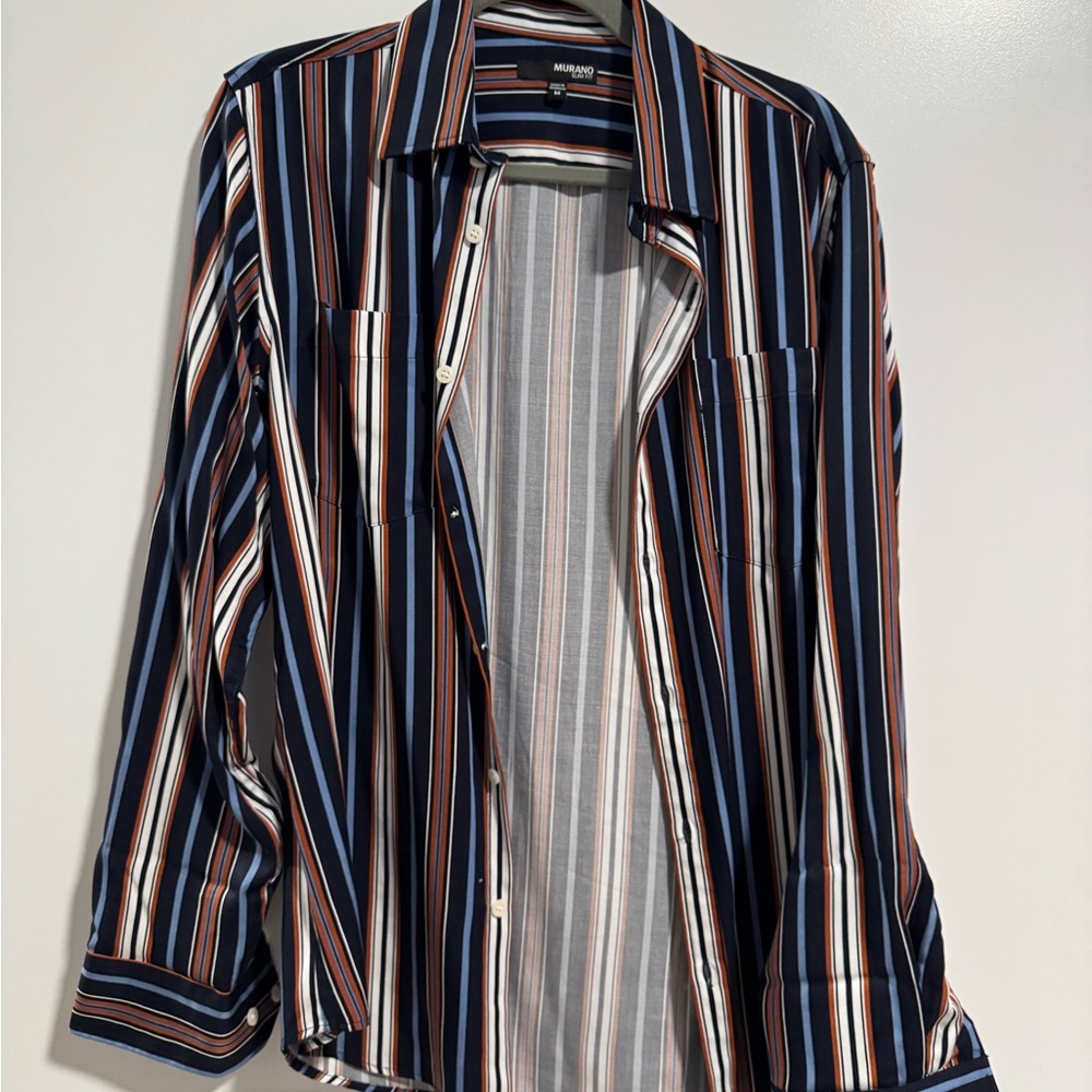 Mens Murano Multicolor Striped Button-Up Shirt